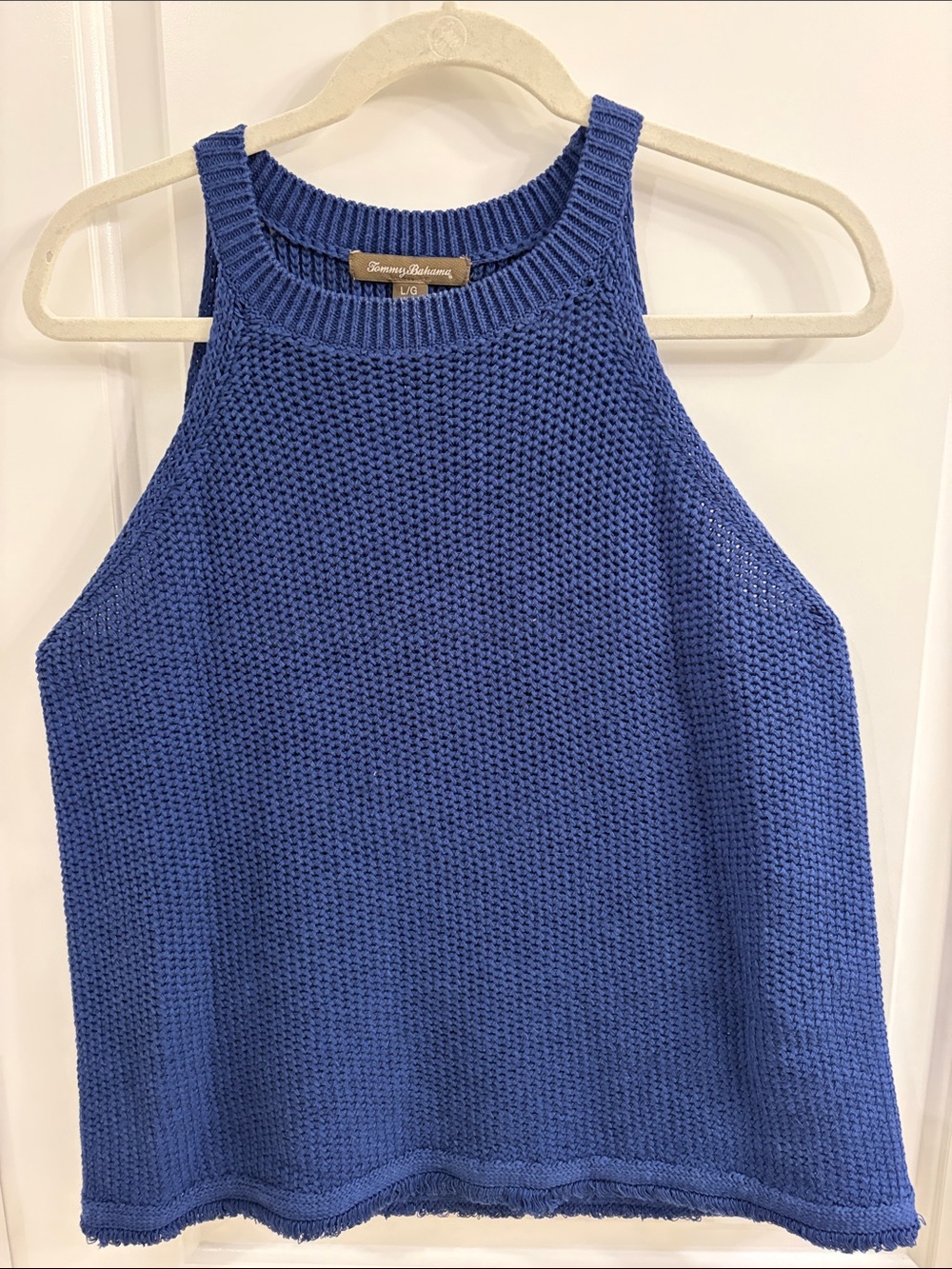 Tommy Bahama Cobalt Blue Sleeveless Knit Halter Tank